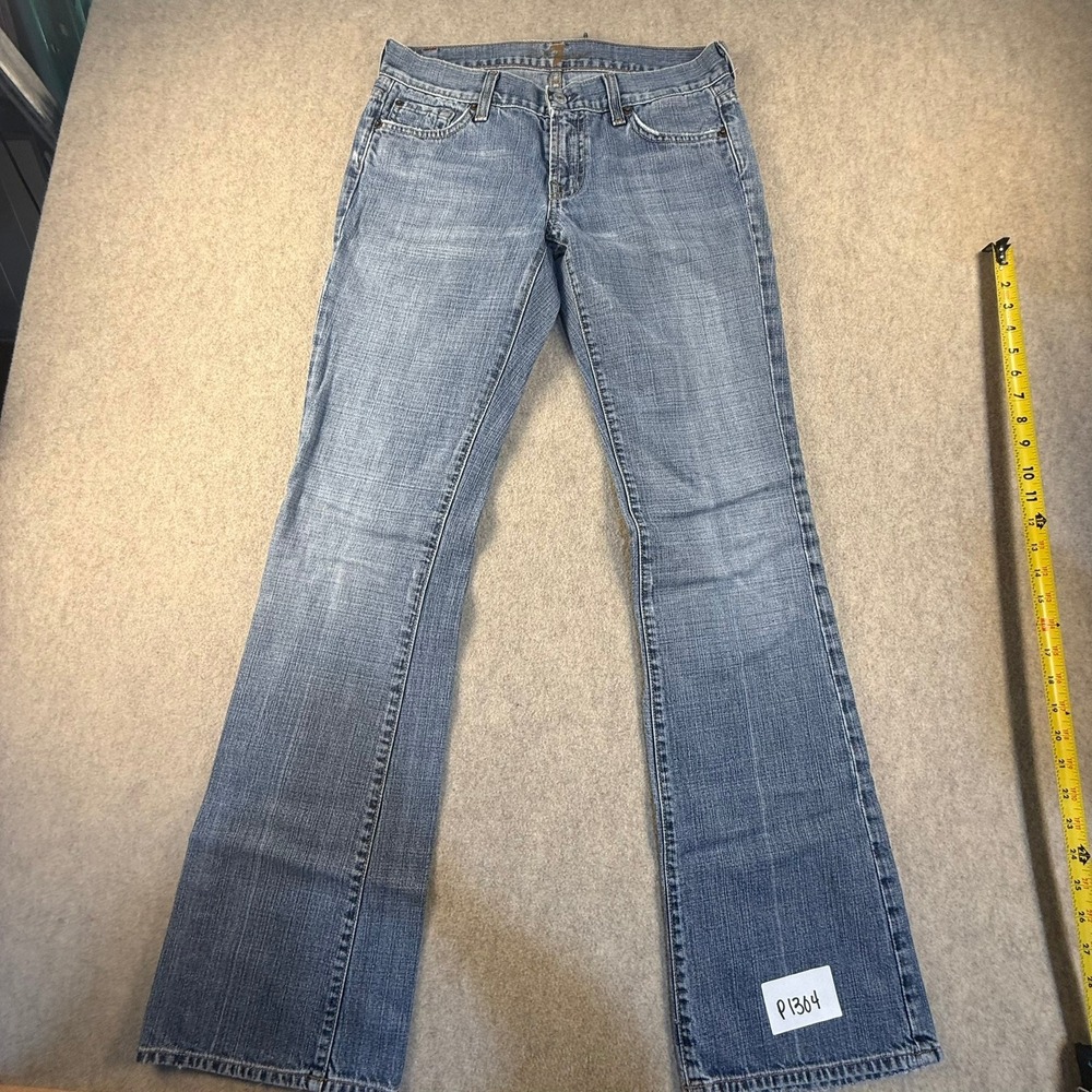 7 For All Mankind Womens Bootcut Jeans Light Wash Denim Size 28